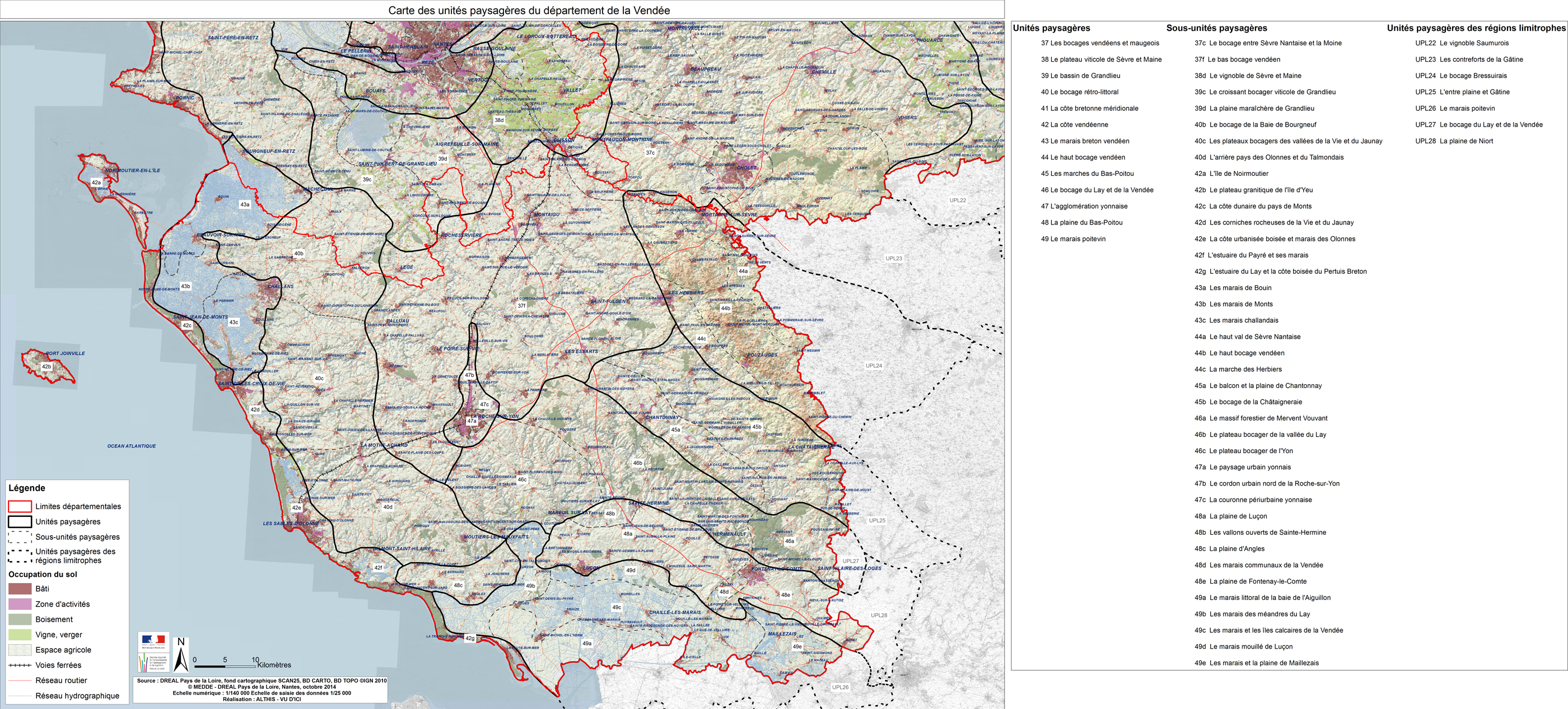 Carte des unités paysagères du département de la Vendée en grand format (nouvelle fenêtre)