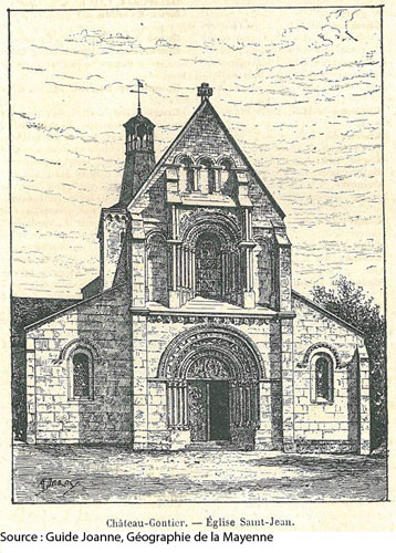 Église Saint Jean, Château-Gontier, 1896, (Guide Joanne - Géographie de la Mayenne) en grand format (nouvelle fenêtre)