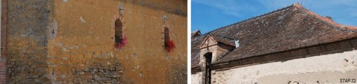 Enduits de couleur ocre, brique et tuile donnent leurs chaudes tonalités au bâti rural et racontent le contexte géologique (Saint-Biez-en-Belin & La Chapelle-d'Aligné (STAP72)) en grand format (nouvelle fenêtre)