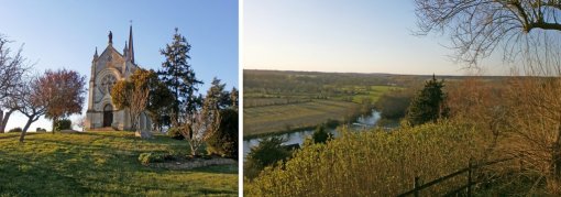 Belvédère sur la vallée du Loir marquant clairement le changement d'unité (Matheflon – Seiches-sur-le-Loir) en grand format (nouvelle fenêtre)