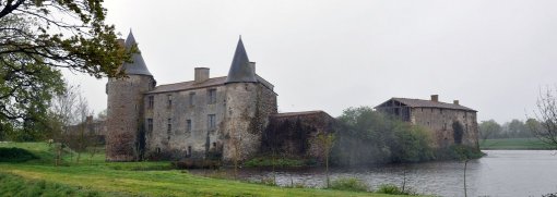 Château et ses douves de Saint-Martin-des Noyers en grand format (nouvelle fenêtre)