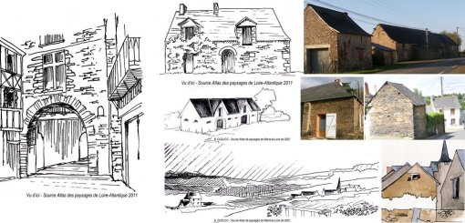 Typologies architecturales des marches entre Anjou et Bretagne (Sources : Atlas des paysages de Loire-Atlantique et de Maine-et-Loire) en grand format (nouvelle fenêtre)