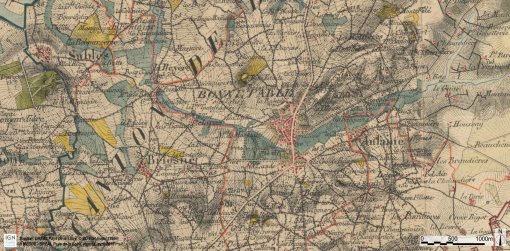 Bonnetable – Carte d'état-major (1866) - (SCAN Historique à l'échelle du 1 : 40000) en grand format (nouvelle fenêtre)