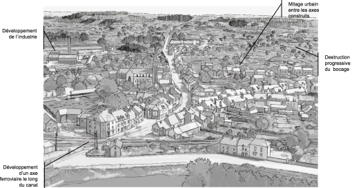 Simulation du paysage autour de Saint-Nicolas de Redon – 1950 : Destruction progressive du bocage en grand format (nouvelle fenêtre)