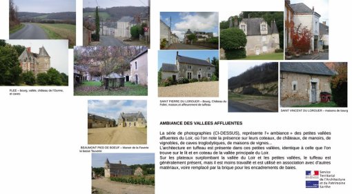 Influence de la vallée du Loir dans le bâti remontant dans les vallées (source illustrations et commentaire : STAP 72) en grand format (nouvelle fenêtre)