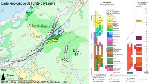 Carte géologique du Perche Sarthois et Huisne (source BRGM) en grand format (nouvelle fenêtre)