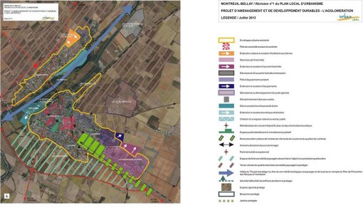 Le Projet d'Aménagement et de Développement Durables du Plan Local d'Urbanisme de Montreuil-Bellay affiche la préservation des terres viticoles comme objectif (PLU de Montreuil-Bellay approuvé en 2014) en grand format (nouvelle fenêtre)
