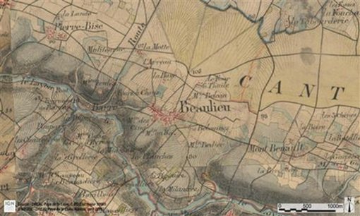 Beaulieu-sur-Layon – Carte d'état-major (1866) - (SCAN Historique à l'échelle du 1 : 40000) en grand format (nouvelle fenêtre)