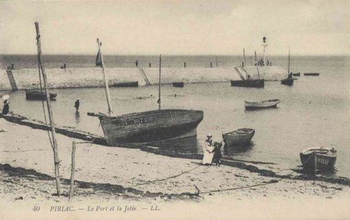Représentation du petit port de pêche et de plaisance – Piriac – Le port et la Jetée (Archives départementales de Loire-Atlantique, 23Fi1344) en grand format (nouvelle fenêtre)