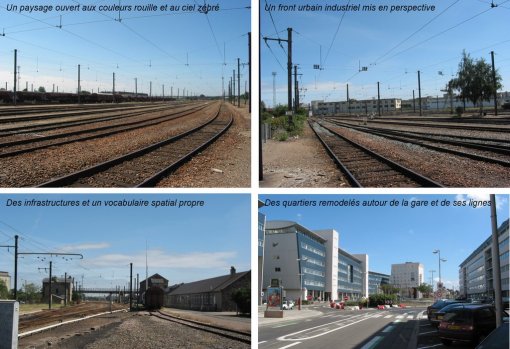 Un paysage ferroviaire avec le rail pour élément de composition majeur (Le Mans) en grand format (nouvelle fenêtre)