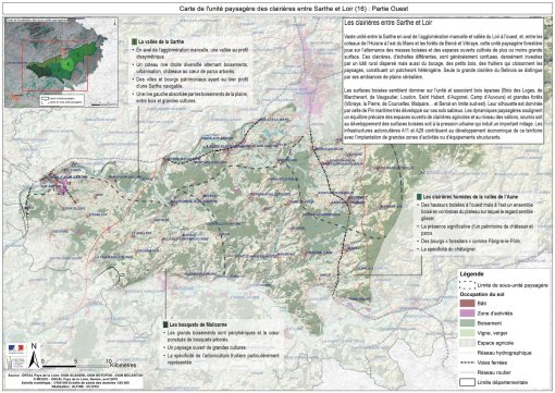 Carte de l'unité paysagère des clairières entre Sarthe et Loir (partie Ouest) en grand format (nouvelle fenêtre)