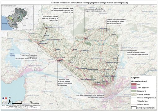 Carte des limites et des continuités de l'unité paysagère du Bocage du Sillon de Bretagne en grand format (nouvelle fenêtre)