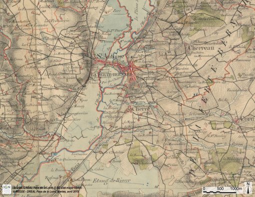 Carte d'état-major (1866) - (SCAN Historique à l'échelle du 1 : 40000) en grand format (nouvelle fenêtre)