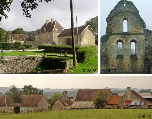 Ruines de l'abbaye de Perseigne, son logis et ses dépendances de granges en réseaux qui organisaient l'espace agricole (Neufchâtel-en-Saosnois) - (source : services de l'architecture et du patrimoine de la Sarthe) en grand format (nouvelle fenêtre)