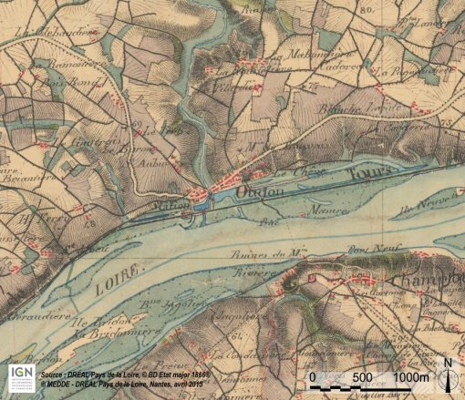 Oudon – Carte d'état-major (1866) - (SCAN Historique à l'échelle du 1 :40000) en grand format (nouvelle fenêtre)