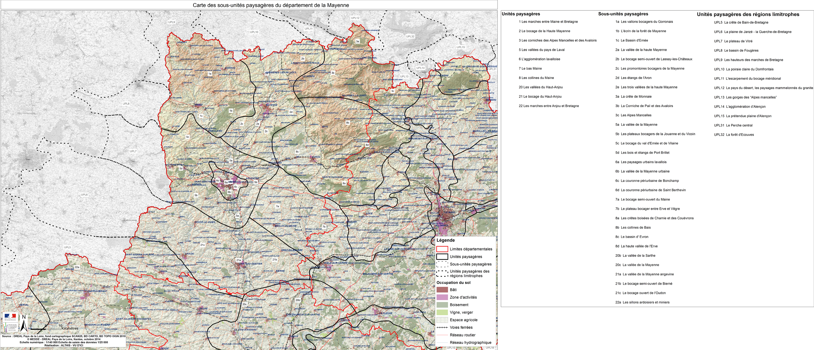 Carte des unités paysagères du département de la Mayenne en grand format (nouvelle fenêtre)