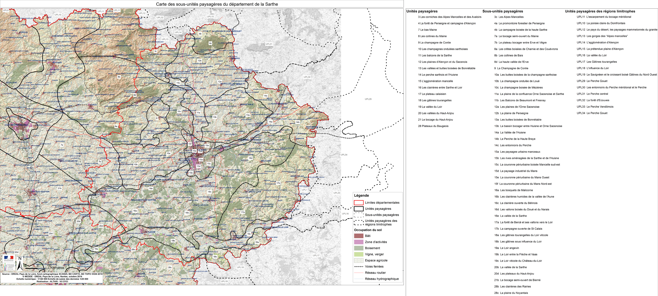 Carte des unités paysagères du département de la Sarthe en grand format (nouvelle fenêtre)