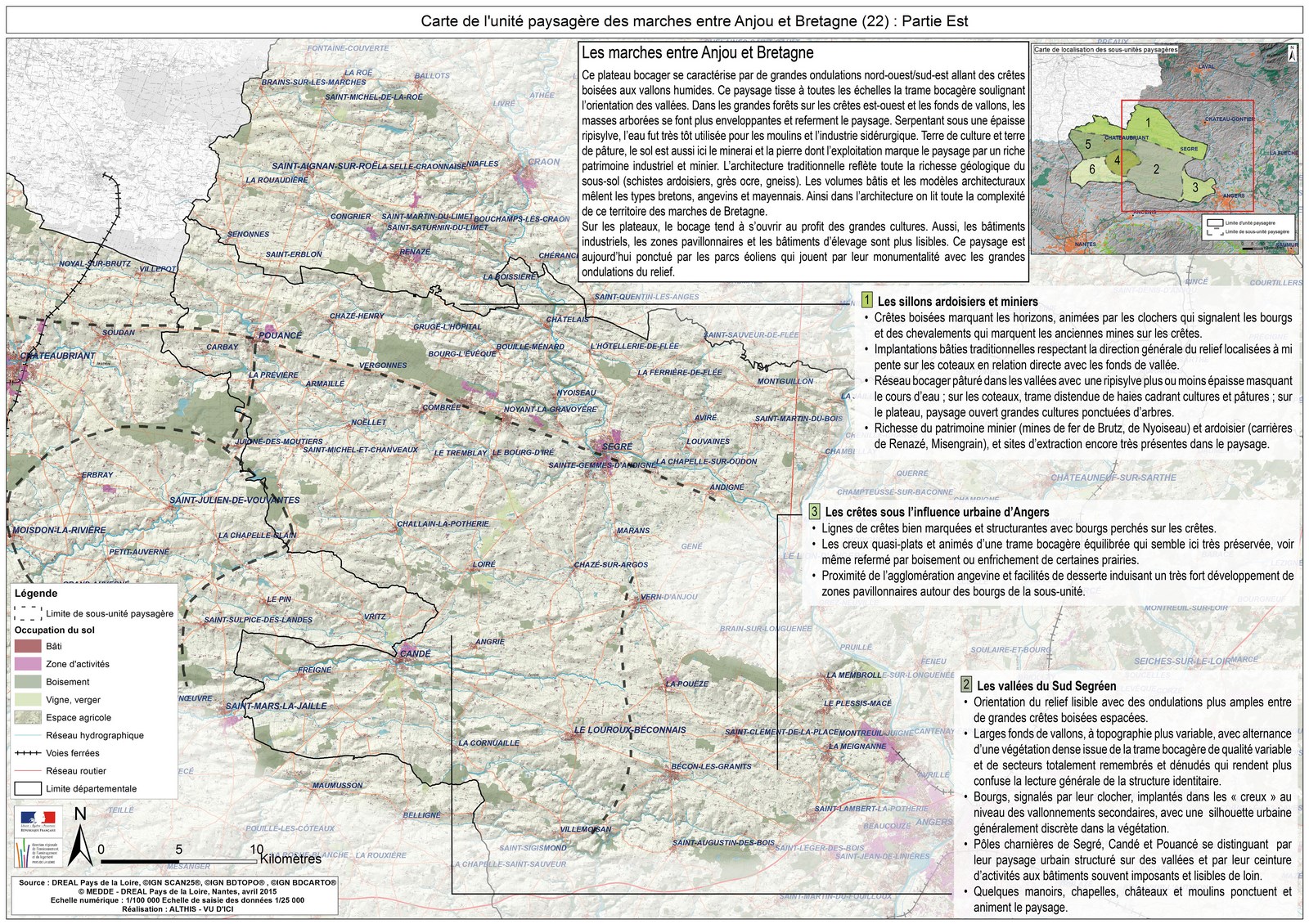 Carte de l'unité paysagère des marches entre Anjou et Bretagne (partie Est)
