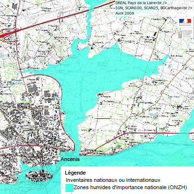 Carte de localisation des Marais de Grée (Source DREAL Pays-de-la-Loire)