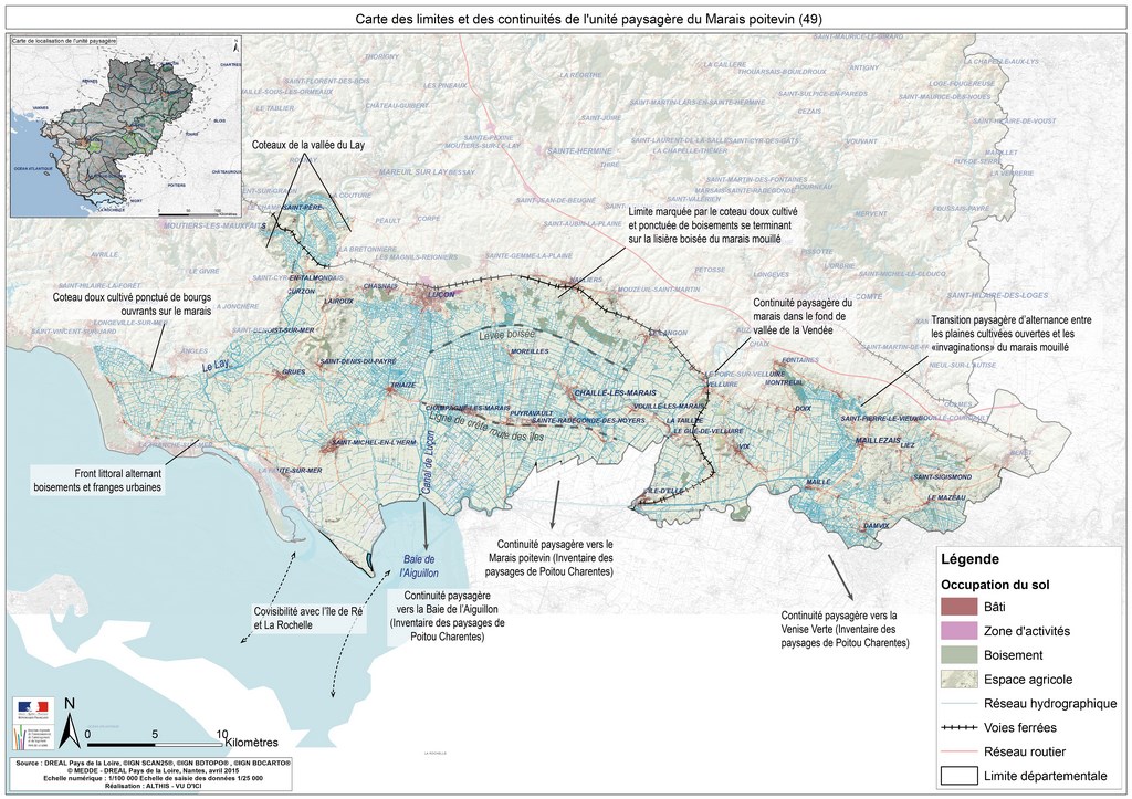 Carte des limites et des continuités de l'unité paysagère