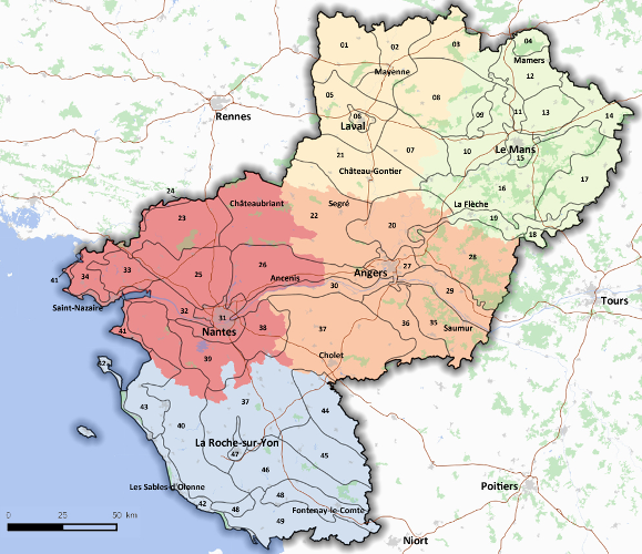 Carte des unités paysagères des Pays de la Loire