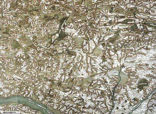 Le Nord de la Loire-Atlantique, un territoire couvert par les landes (carte de Cassini, source : géoportail.fr) en grand format (nouvelle fenêtre)