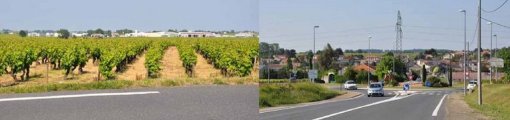 Front urbain d'activités franc marquant l'horizon viticole / Une urbanisation et des infrastructures qui compliquent la lecture du paysage en grand format (nouvelle fenêtre)