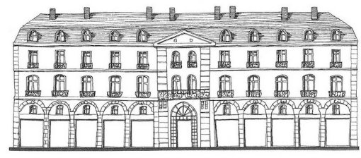Façade symétrique classique de l'hôtel XVIIIème de la Villestreux (Source : Atlas des paysages de Loire-Atlantique) en grand format (nouvelle fenêtre)
