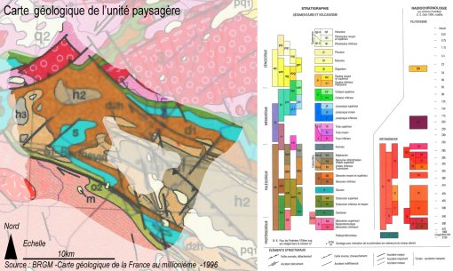 Carte géologique de l'unité paysagère des vallées du pays de Laval en grand format (nouvelle fenêtre)