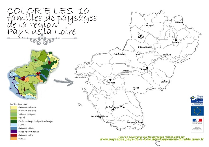 Colorie les 10 familles de paysages de la région Pays de la Loire en grand format (nouvelle fenêtre)